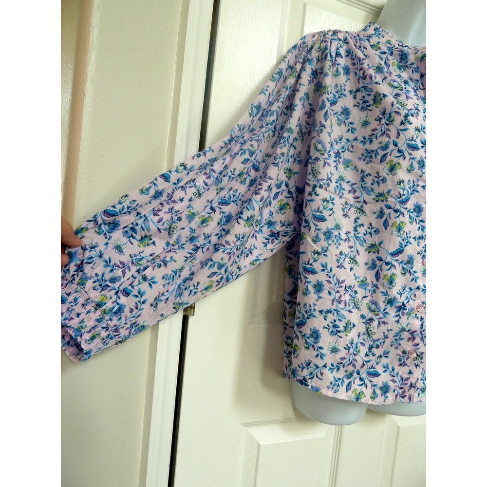 Jessica Simpson Rowen Floral Blouse Large Cotton Balloon Sleeve Cottagecore NEW